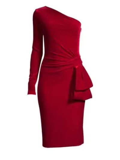 Shop Black Halo Karima One Sleeve Sheath Dress In Red
