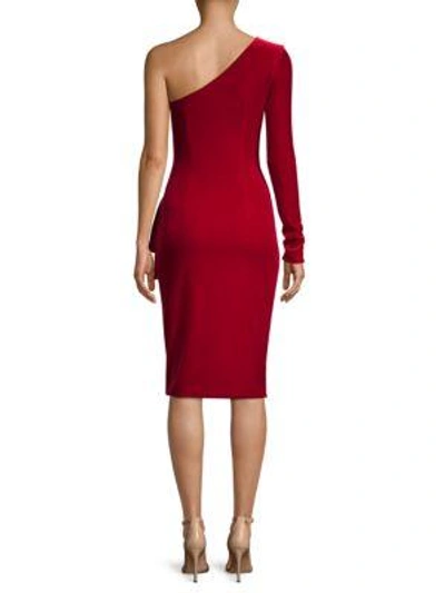 Shop Black Halo Karima One Sleeve Sheath Dress In Red
