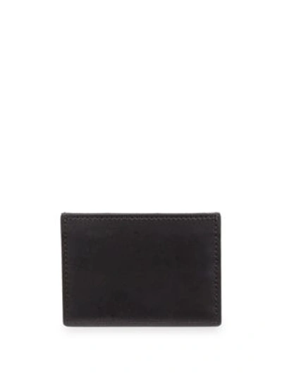 Shop Valentino Small Logo Leather Credit Card Holder In Black White