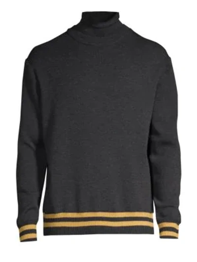 Shop Solid Homme Wool Turtleneck Sweater In Grey