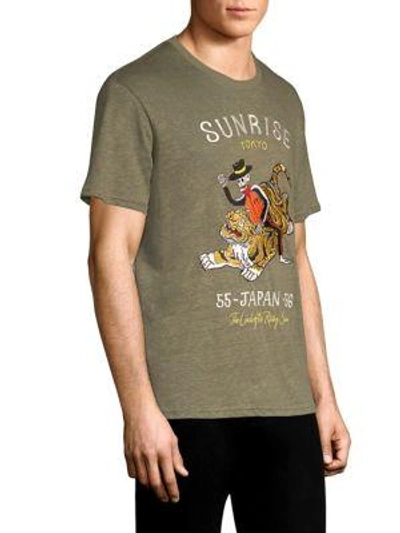 Shop The Kooples Embroidered Tee In Khaki