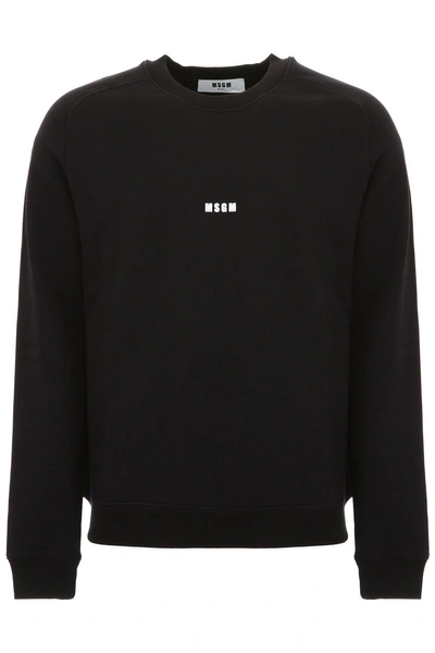 Shop Msgm Logo Sweatshirt In Neronero