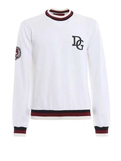 Shop Dolce & Gabbana Logo King Sweatshirt In Wwhite