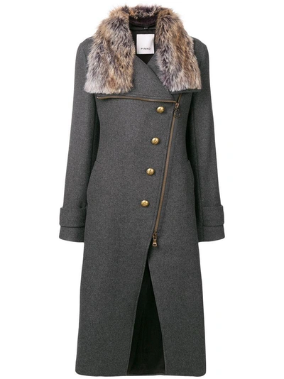 Shop Pinko Faux Fur Coat - Grey