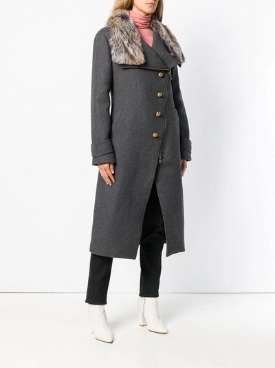 Shop Pinko Faux Fur Coat - Grey