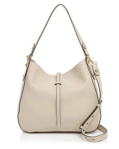 Shop Annabel Ingall Brooke Leather Hobo In Pebble Gray/gold