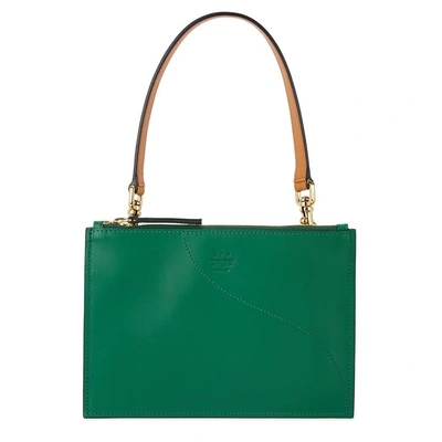 Shop Atp Atelier Lucca Crocodile-effect Leather Shoulder Bag In Green