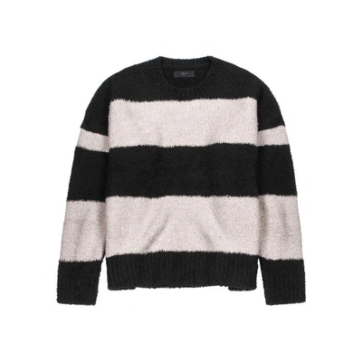 Shop Amiri Striped Bouclé-knit Jumper