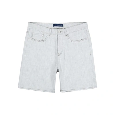 Shop Natural Selection Off-white Straight-leg Denim Shorts
