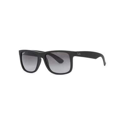 Shop Ray Ban Justin Matte Black Polarised Sunglasses