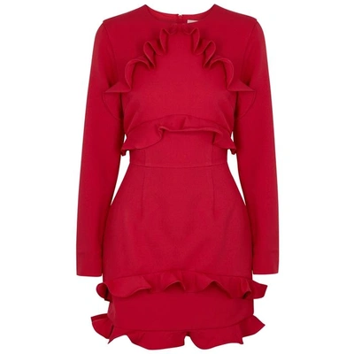 Shop Keepsake Escape Ruffle-trimmed Mini Dress In Red