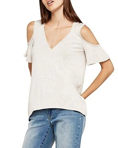 Shop Bcbgeneration Cold-shoulder Space-dye Tee In Pink Coral Combo