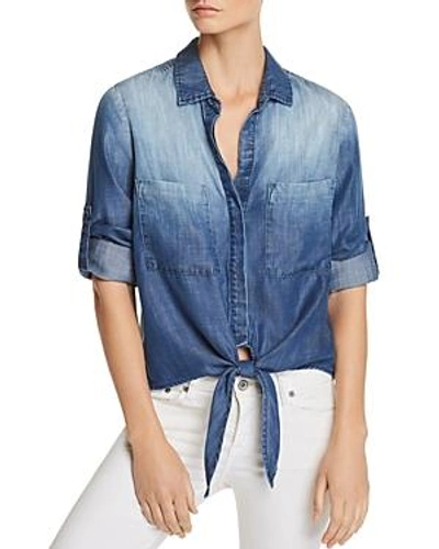 Shop Bella Dahl Tie-front Chambray Shirt In Beaumont Wash
