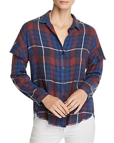Shop Bella Dahl Ruffled Plaid Shirt - 100% Exclusive In Aurora Red