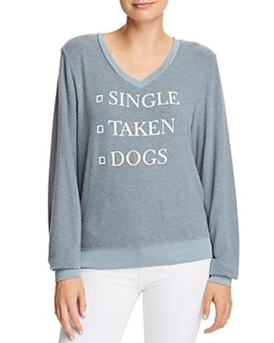 Shop Wildfox Dogs Graphic Sweatshirt In Vision Blue