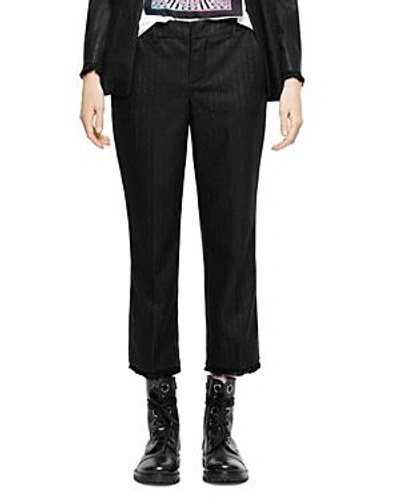 Shop Zadig & Voltaire Posh Stripe Cropped Pants In Noir