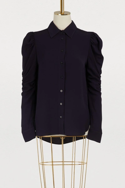 Shop See By Chloé Bubble Sleeve Shirt In Ink Navy