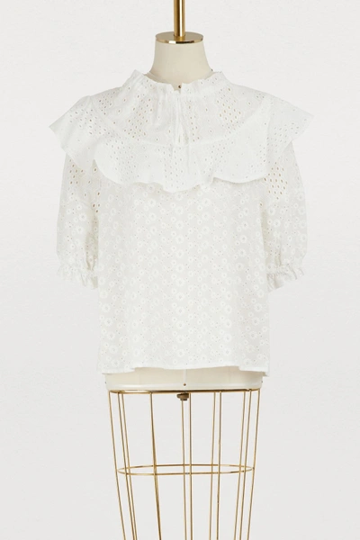 Shop See By Chloé Broderie Anglaise Top In White
