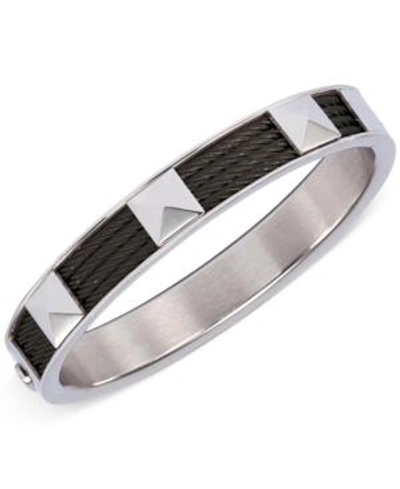 Shop Charriol Unisex Stainless Steel And Black Pvd Cable Bangle Bracelet