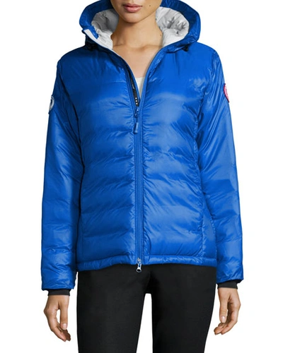 Shop Canada Goose Pbi Camp Hooded Packable Puffer Jacket, Royal Blue