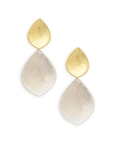 Shop Amrapali Chandni 18k Yellow Gold & Sterling Silver Hammered Drop Earrings