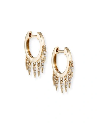Shop Sydney Evan 14k Diamond Fringe Huggie Hoop Earrings In Gold