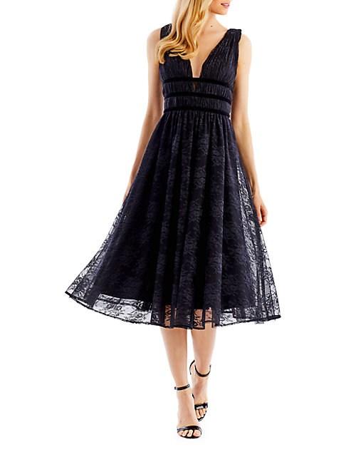 floral lace fit and flare dress