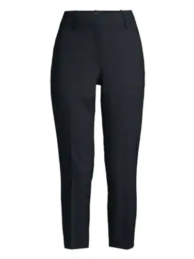 Shop Theory Treeca Skinny-leg Cropped Good Wool Suiting Pants In Deep Mulberry