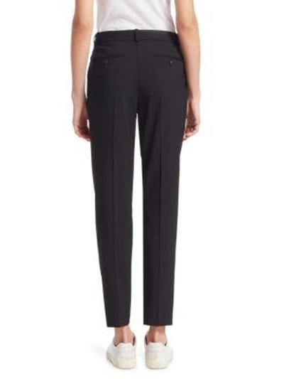 Shop Theory Treeca Skinny-leg Cropped Good Wool Suiting Pants In Deep Mulberry