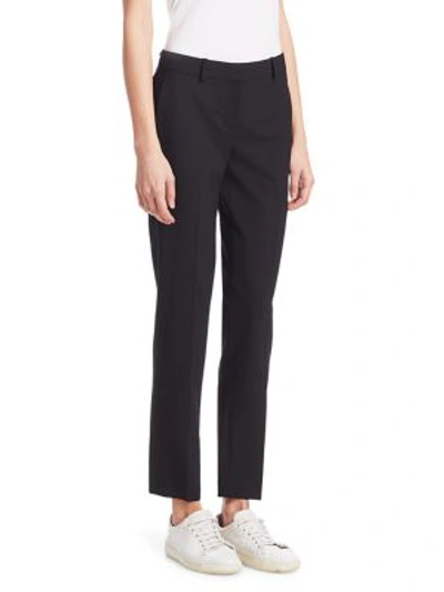 Shop Theory Treeca Skinny-leg Cropped Good Wool Suiting Pants In Deep Mulberry