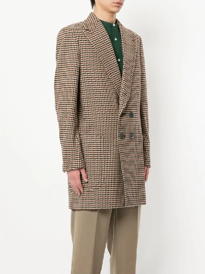 Shop Kolor Plaid Fitted Blazer - Brown