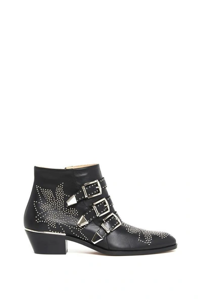 Shop Chloé Susanna Embellished Boots In Black