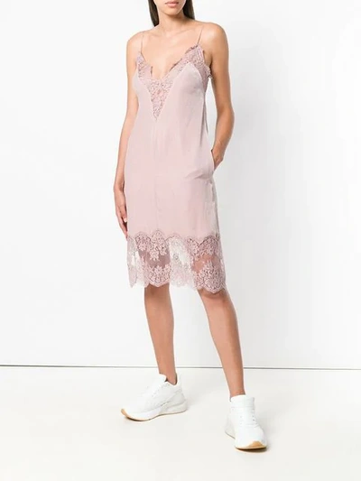 Shop Stella Mccartney Lace Slip Dress In Pink
