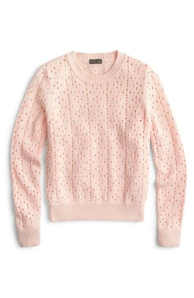 Shop Jcrew Ariel Pointelle Sweater In Subtle Pink