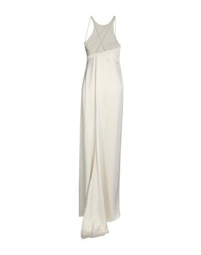 Shop Halston Long Dress In Ivory