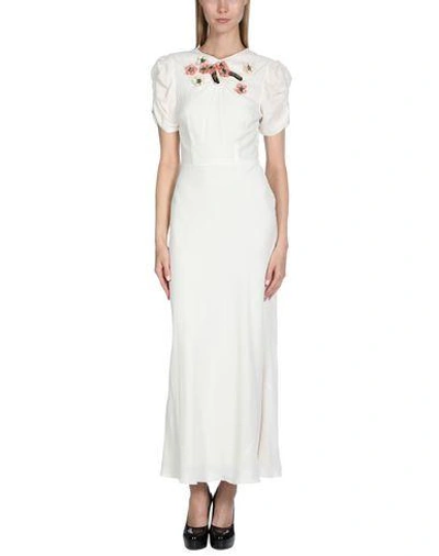 Shop Miu Miu Long Dress In White