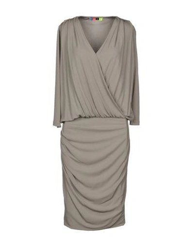 Shop Msgm Knee-length Dress In Grey