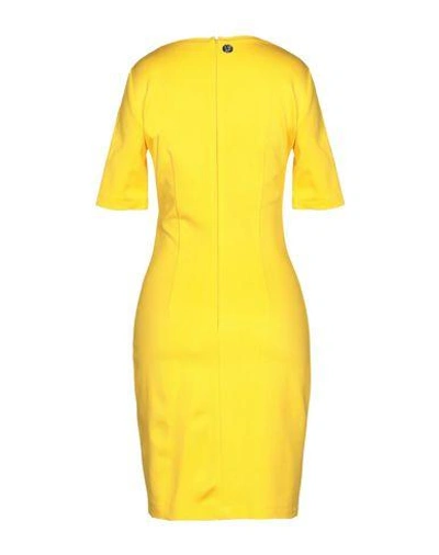 Shop Versace Jeans Short Dress In Yellow
