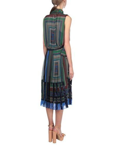 Shop Sacai 3/4 Length Dress In Green