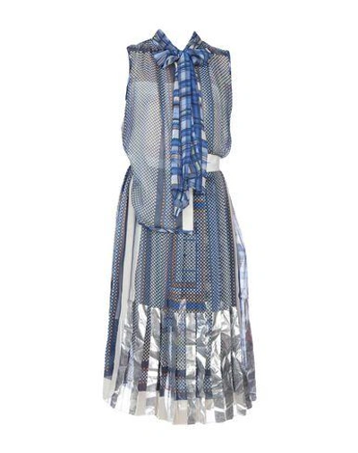 Shop Sacai 3/4 Length Dresses In Blue