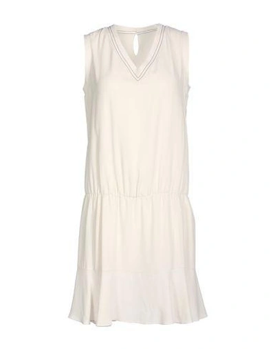 Shop Brunello Cucinelli Short Dress In Ivory