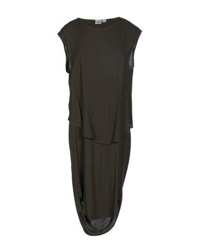 Shop Oak 3/4 Length Dresses In Dark Green
