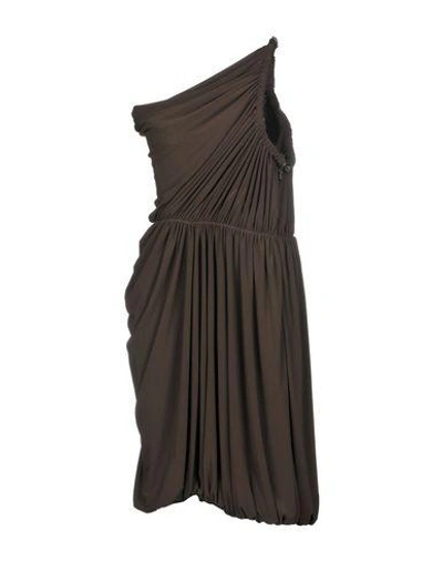Shop Lanvin Short Dress In Dark Brown