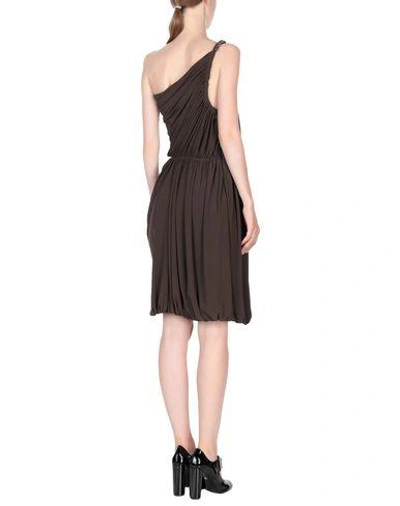 Shop Lanvin Short Dress In Dark Brown