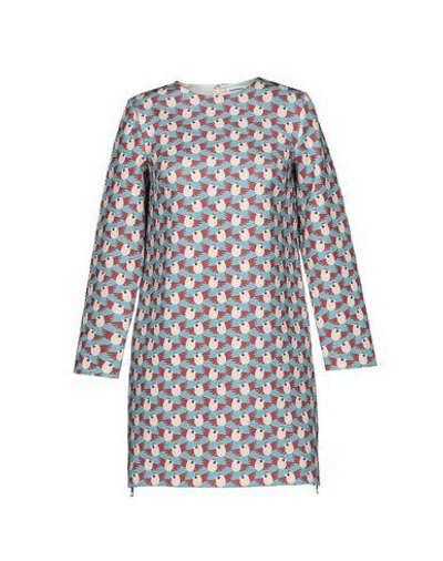 Shop Au Jour Le Jour Woman Mini Dress Sky Blue Size 6 Polyester, Elastane