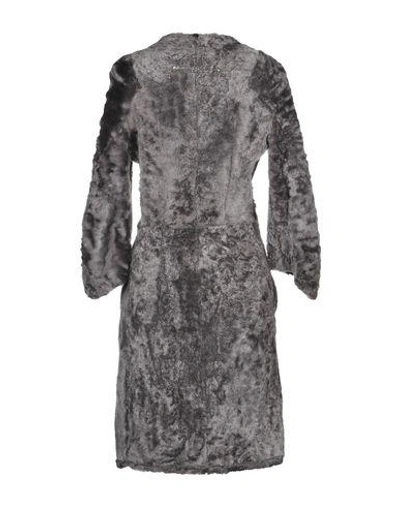 Shop Yves Salomon Coat In Grey