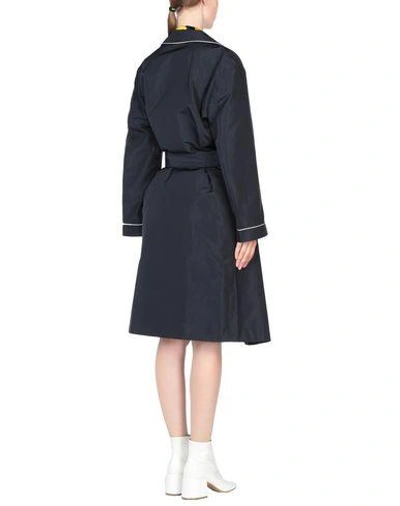 Shop Prada Full-length Jacket In Dark Blue