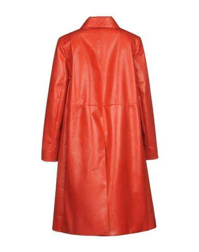 Shop Prada Overcoats In Red