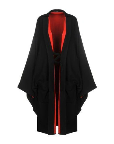 Shop Yohji Yamamoto Coat In Black