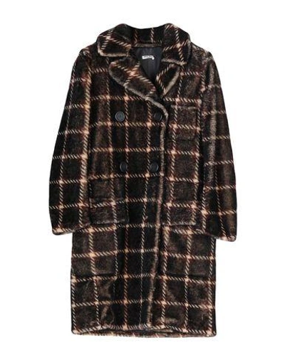 Shop Miu Miu Coats In Dark Brown